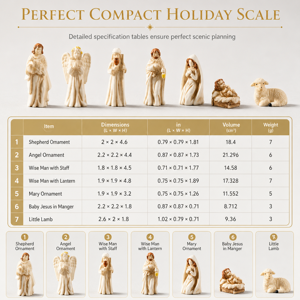 Add Festive Charm Instantly! 7-Piece Micro Christmas Resin Set