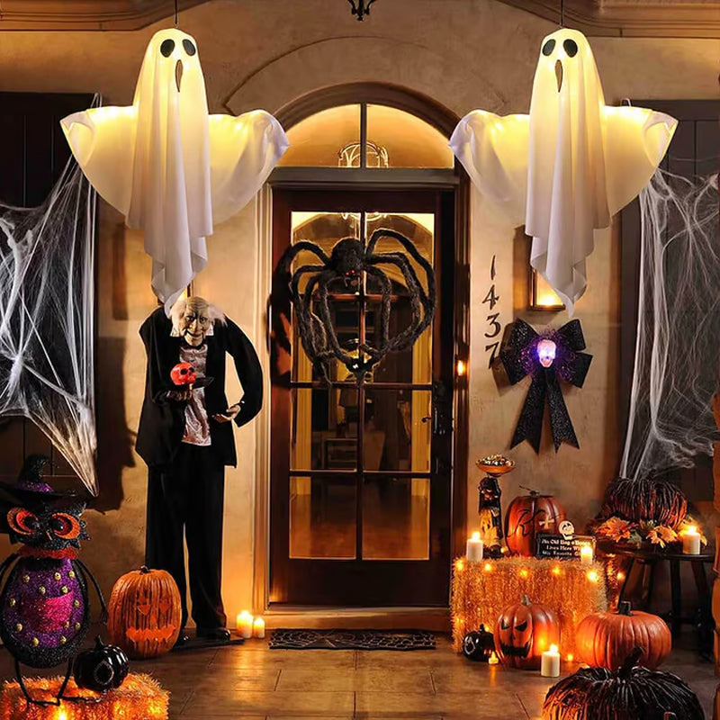 Add Spooky Glow Instantly! Battery-Operated Ghost Chandelier