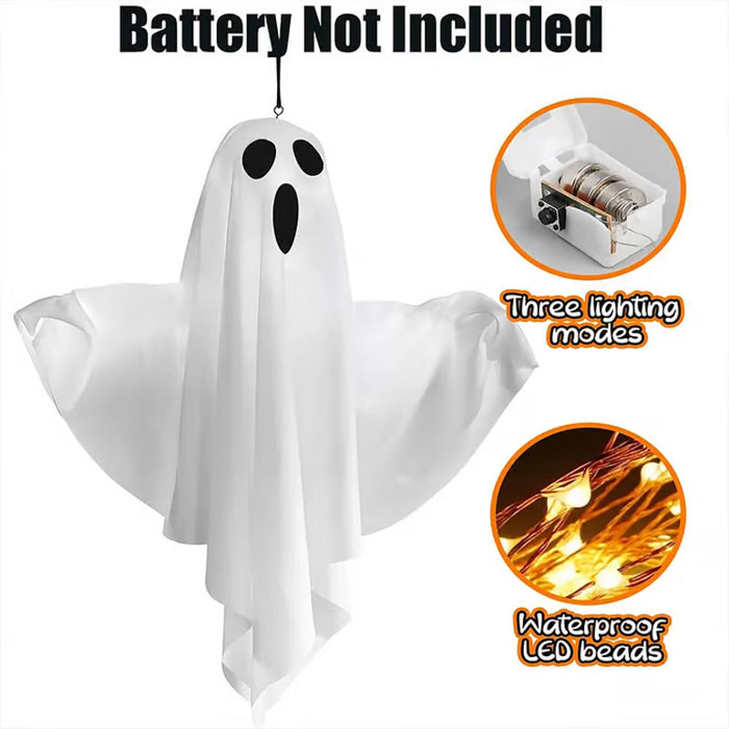 Add Spooky Glow Instantly! Battery-Operated Ghost Chandelier