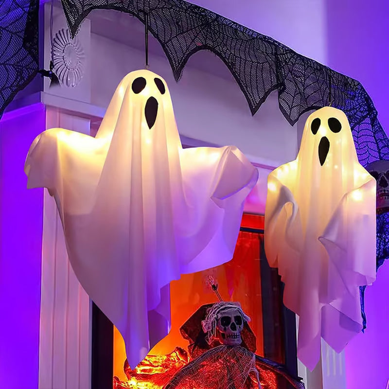Add Spooky Glow Instantly! Battery-Operated Ghost Chandelier