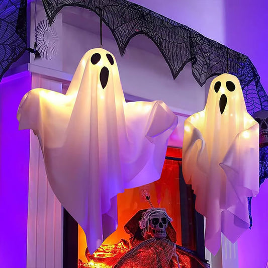 Add Spooky Glow Instantly! Battery-Operated Ghost Chandelier