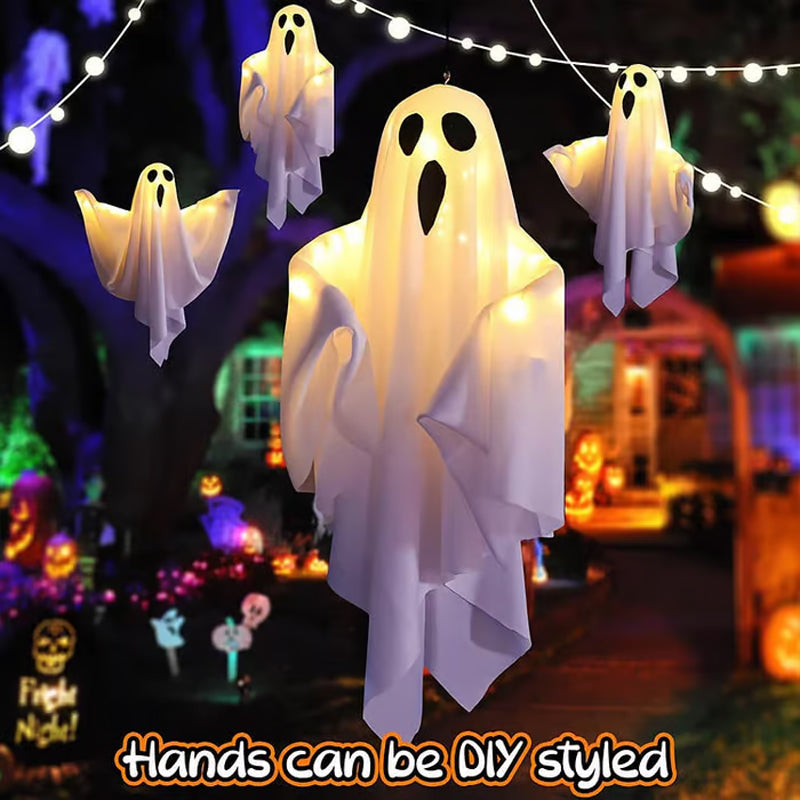 Add Spooky Glow Instantly! Battery-Operated Ghost Chandelier