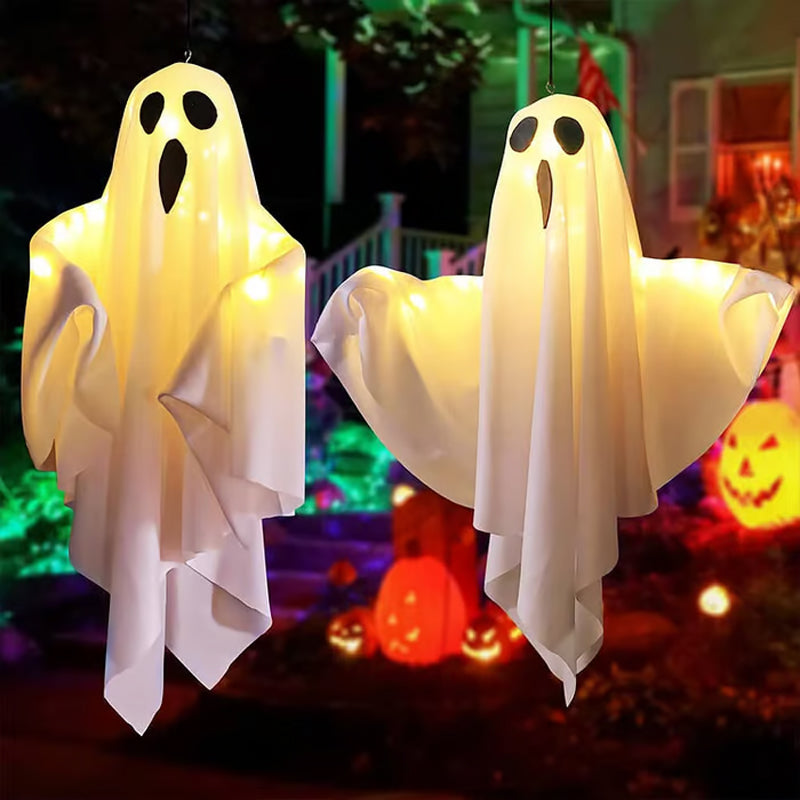 Add Spooky Glow Instantly! Battery-Operated Ghost Chandelier