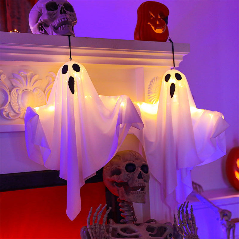 Add Spooky Glow Instantly! Battery-Operated Ghost Chandelier