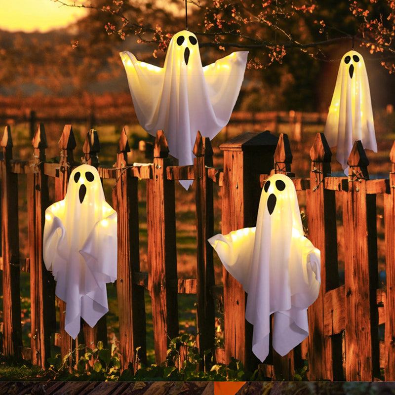 Add Spooky Glow Instantly! Battery-Operated Ghost Chandelier