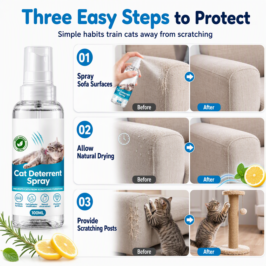 Stop Cat Scratching Instantly! Citrus Deterrent Spray
