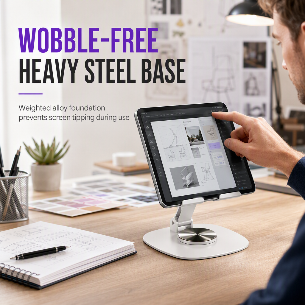 Stop Neck Strain Instantly! 360° Rotating Foldable Metal Phone Stand