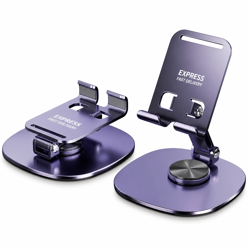 Stop Neck Strain Instantly! 360° Rotating Foldable Metal Phone Stand