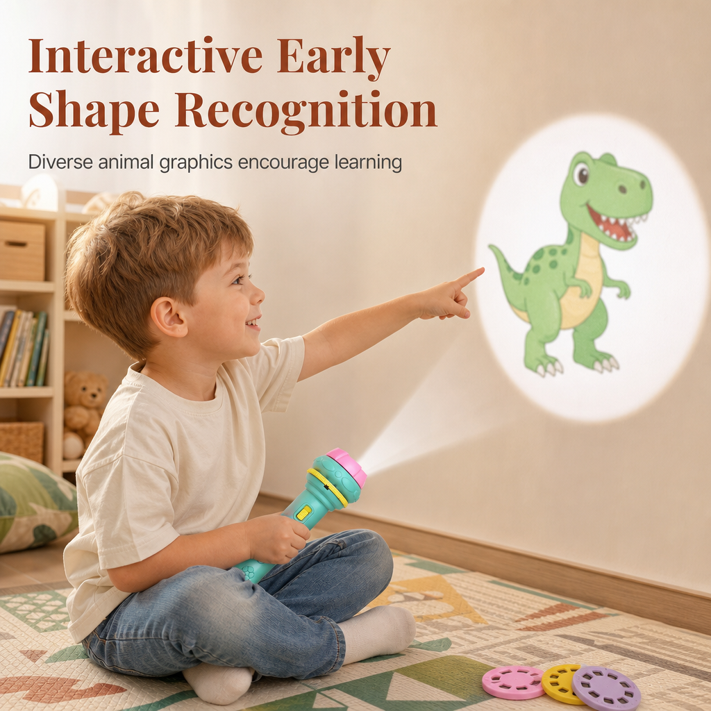 Project Bedtime Stories Instantly! Mini Kids Projector Flashlight