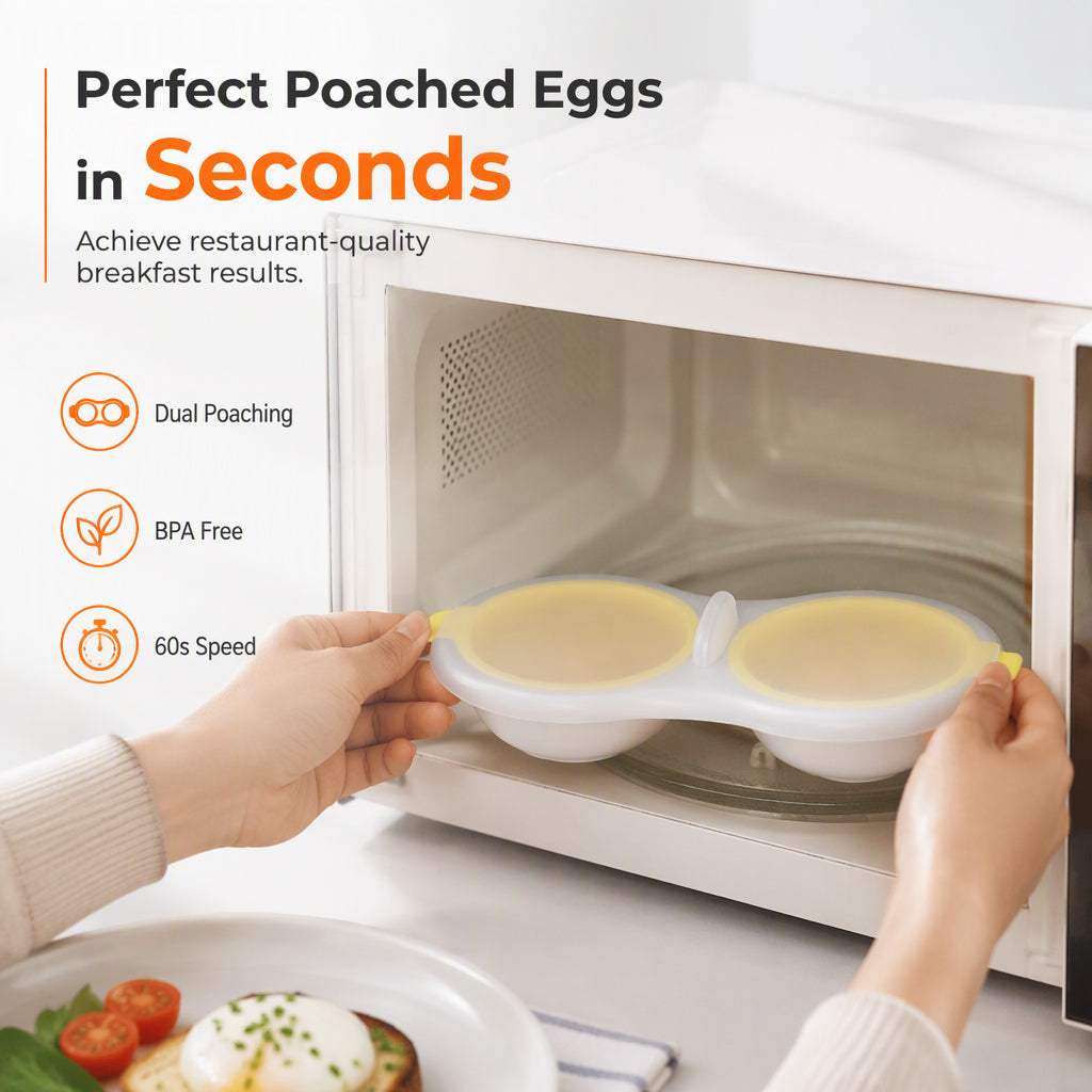 Poach Two Eggs Instantly! Microwave Double Egg Poacher