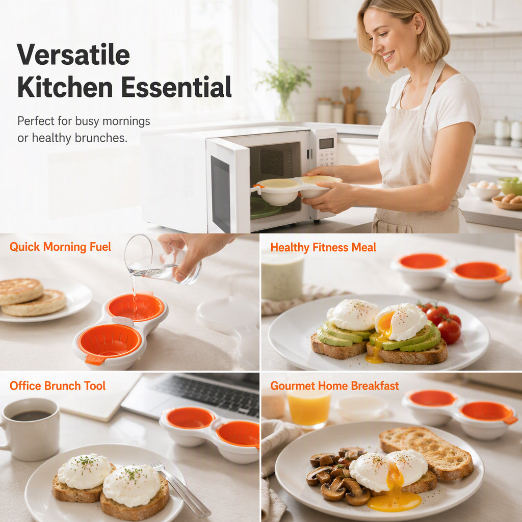 Poach Two Eggs Instantly! Microwave Double Egg Poacher