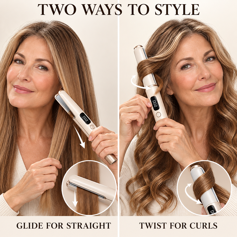 Style Frizz-Free Hair Instantly! Mini Ceramic Travel Hair Straightener
