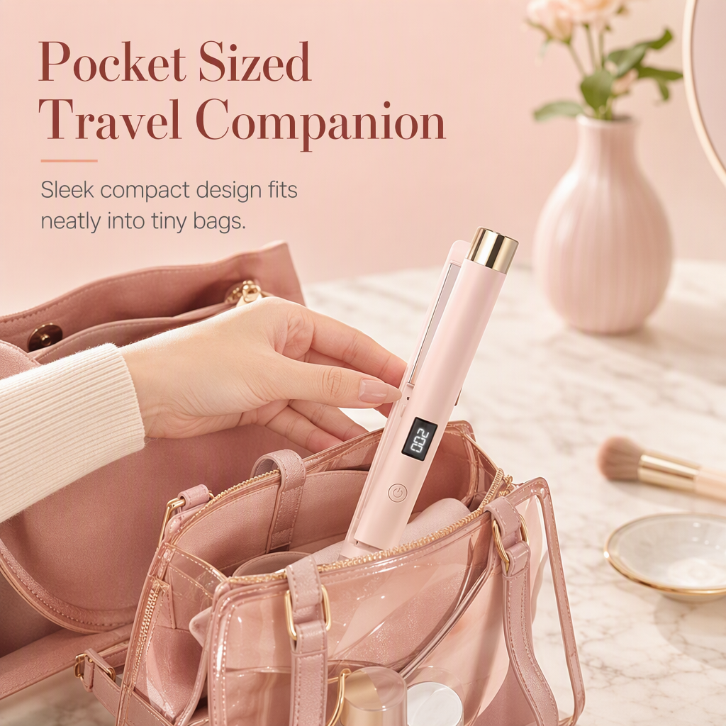 Style Frizz-Free Hair Instantly! Mini Ceramic Travel Hair Straightener