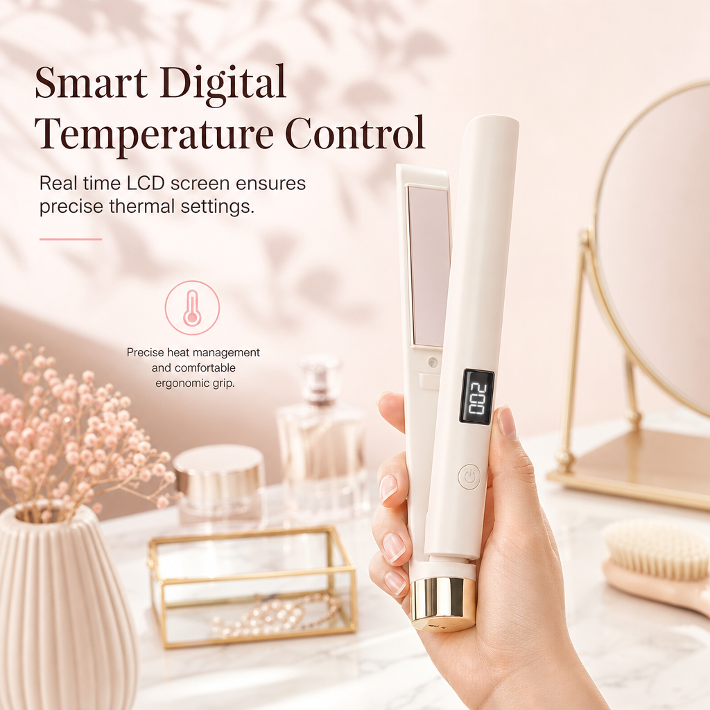 Style Frizz-Free Hair Instantly! Mini Ceramic Travel Hair Straightener