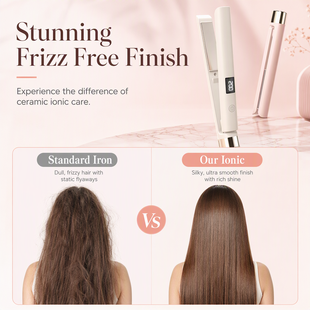 Style Frizz-Free Hair Instantly! Mini Ceramic Travel Hair Straightener
