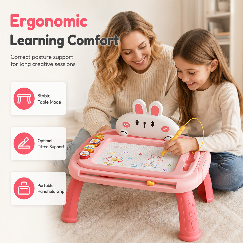 Draw & Erase Instantly! Convertible Magnetic Kids Drawing Board