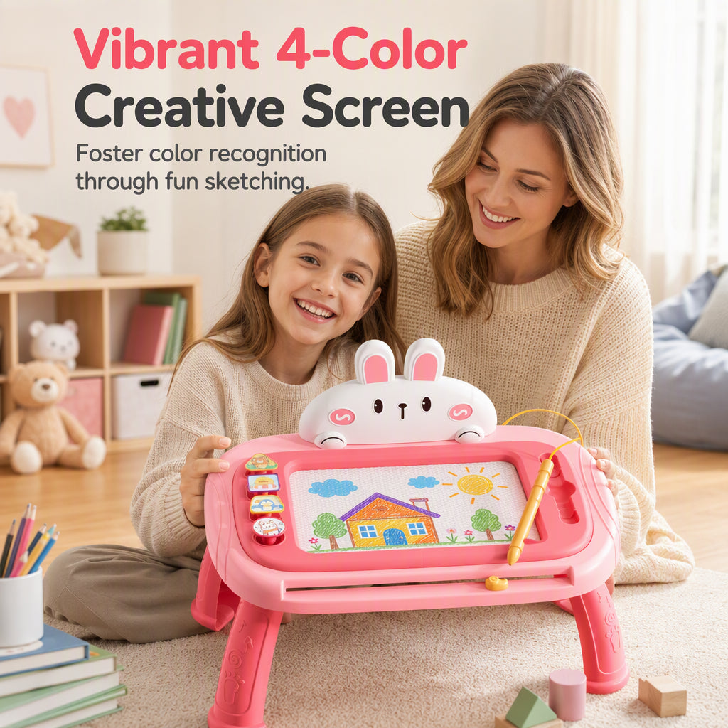 Draw & Erase Instantly! Convertible Magnetic Kids Drawing Board