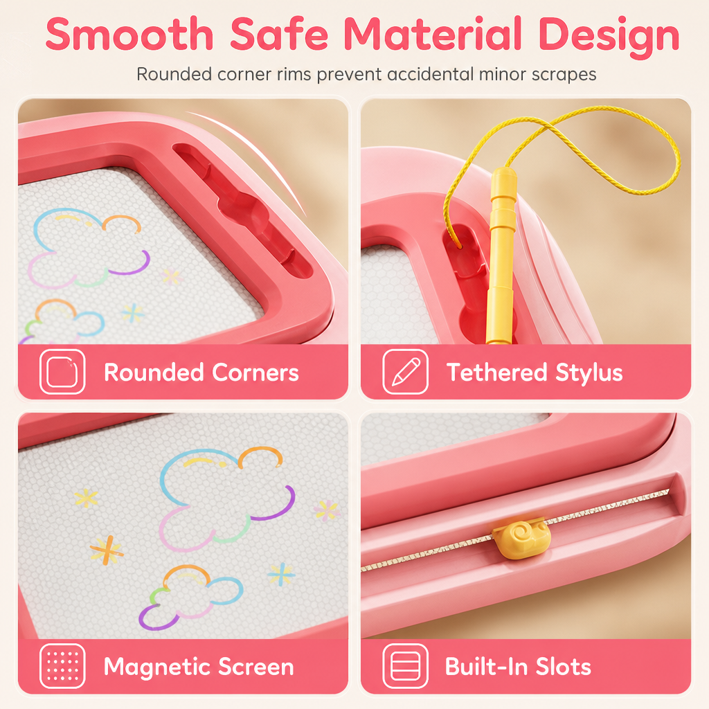 Draw & Erase Instantly! Convertible Magnetic Kids Drawing Board