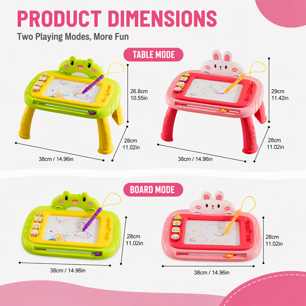 Draw & Erase Instantly! Convertible Magnetic Kids Drawing Board