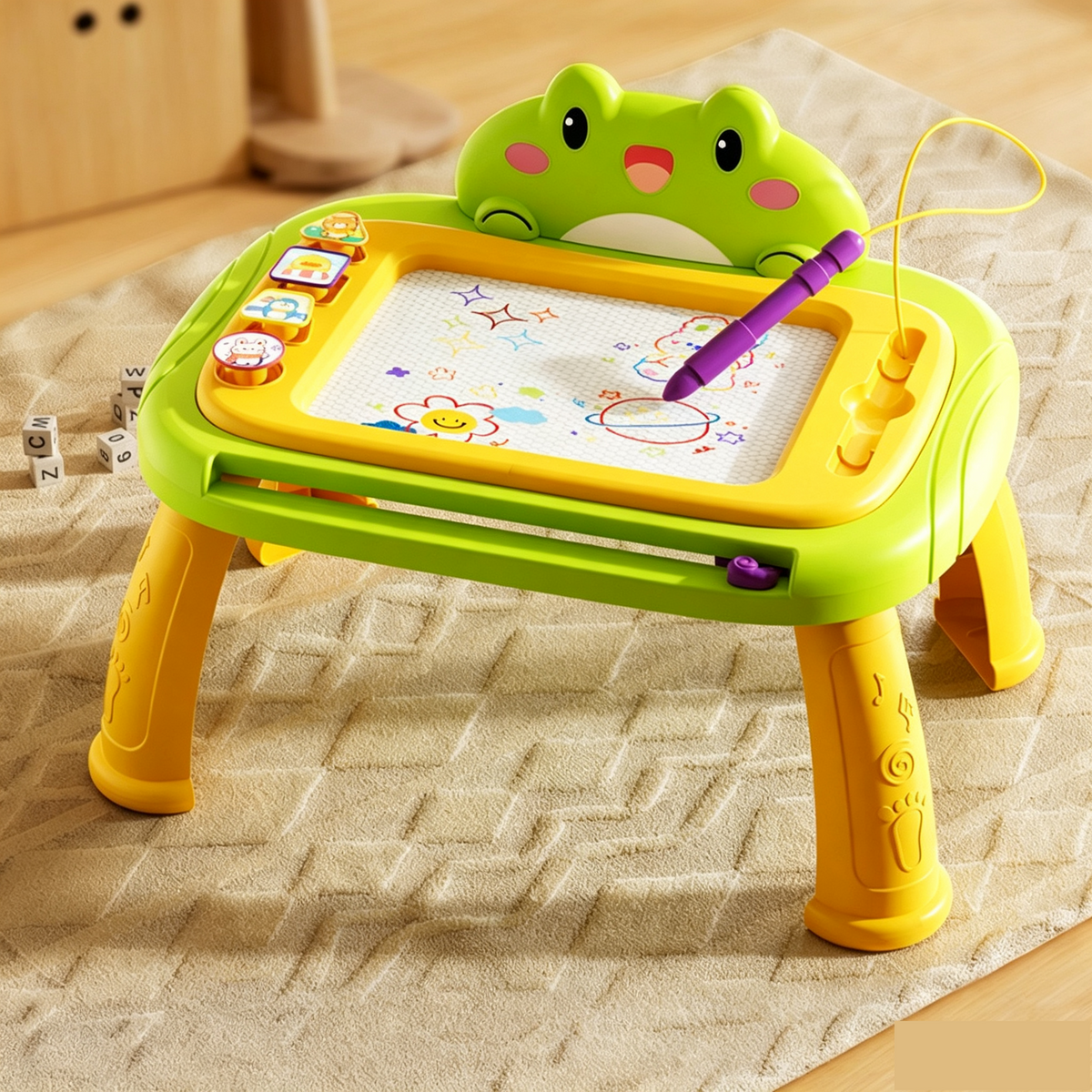 Draw & Erase Instantly! Convertible Magnetic Kids Drawing Board