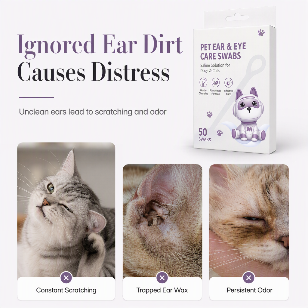 Clean Pet Ears & Eyes Instantly! External-Care Swabs
