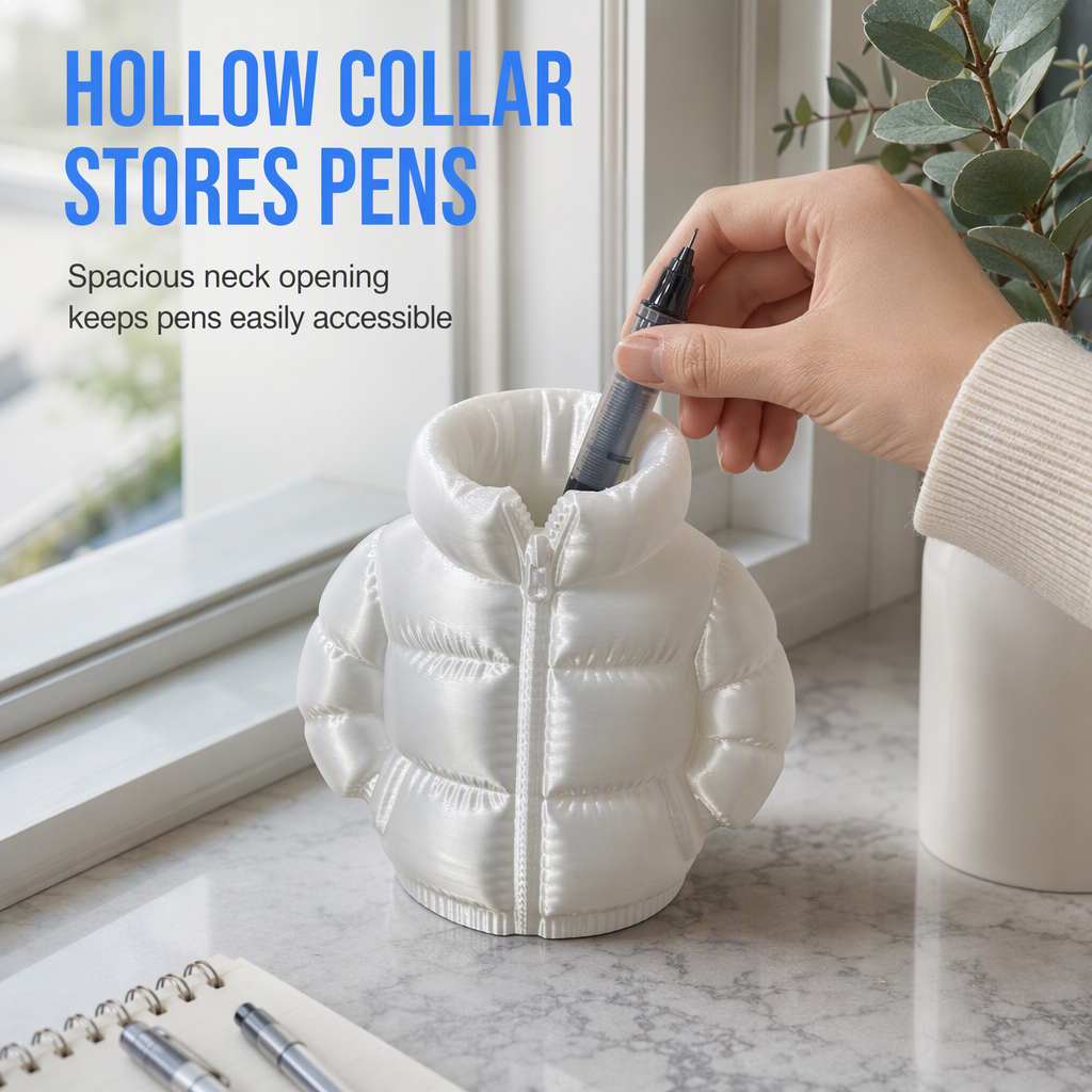 Store Pens Instantly! Puffer Coat 3D Pen Holder