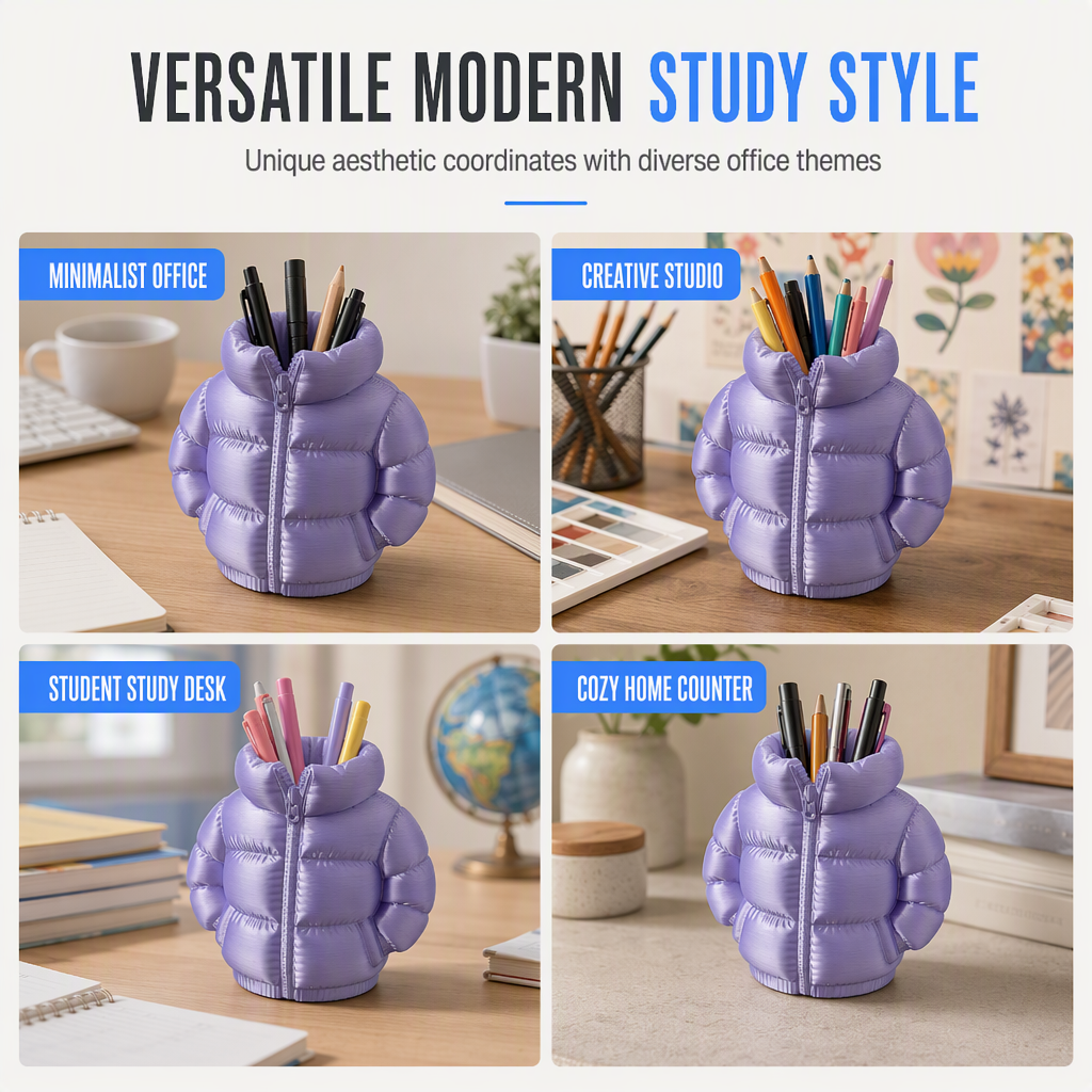 Store Pens Instantly! Puffer Coat 3D Pen Holder
