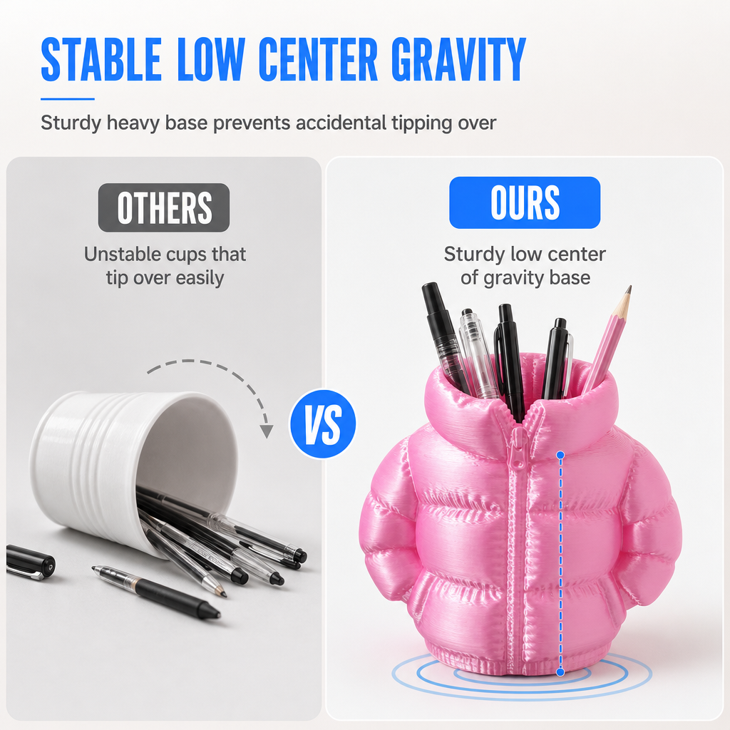Store Pens Instantly! Puffer Coat 3D Pen Holder