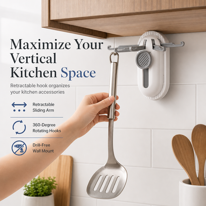 Clear Kitchen Clutter Instantly! No-Drill Five-Claw Adhesive Hook Rack