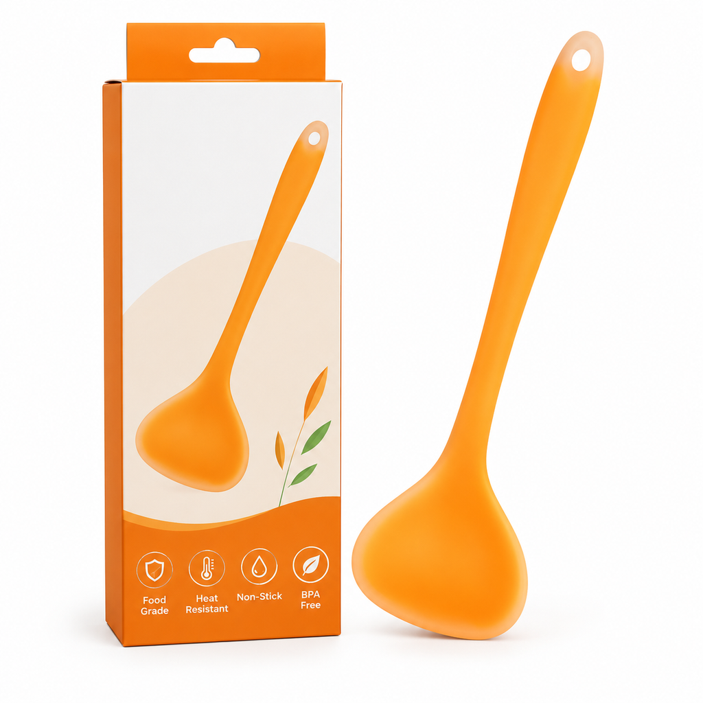 Protect Nonstick Cookware Instantly! Gentle Silicone Soup Ladle