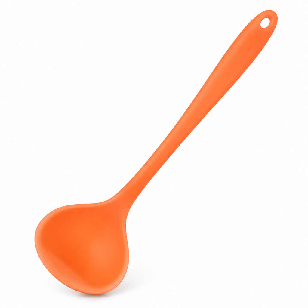 Protect Nonstick Cookware Instantly! Gentle Silicone Soup Ladle