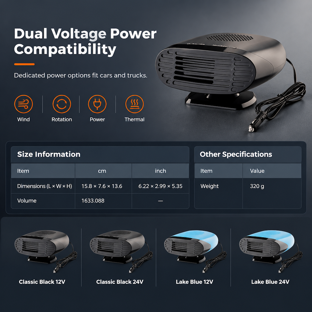 Defrost Your Windshield Instantly! 12V/24V Car Heater Fan