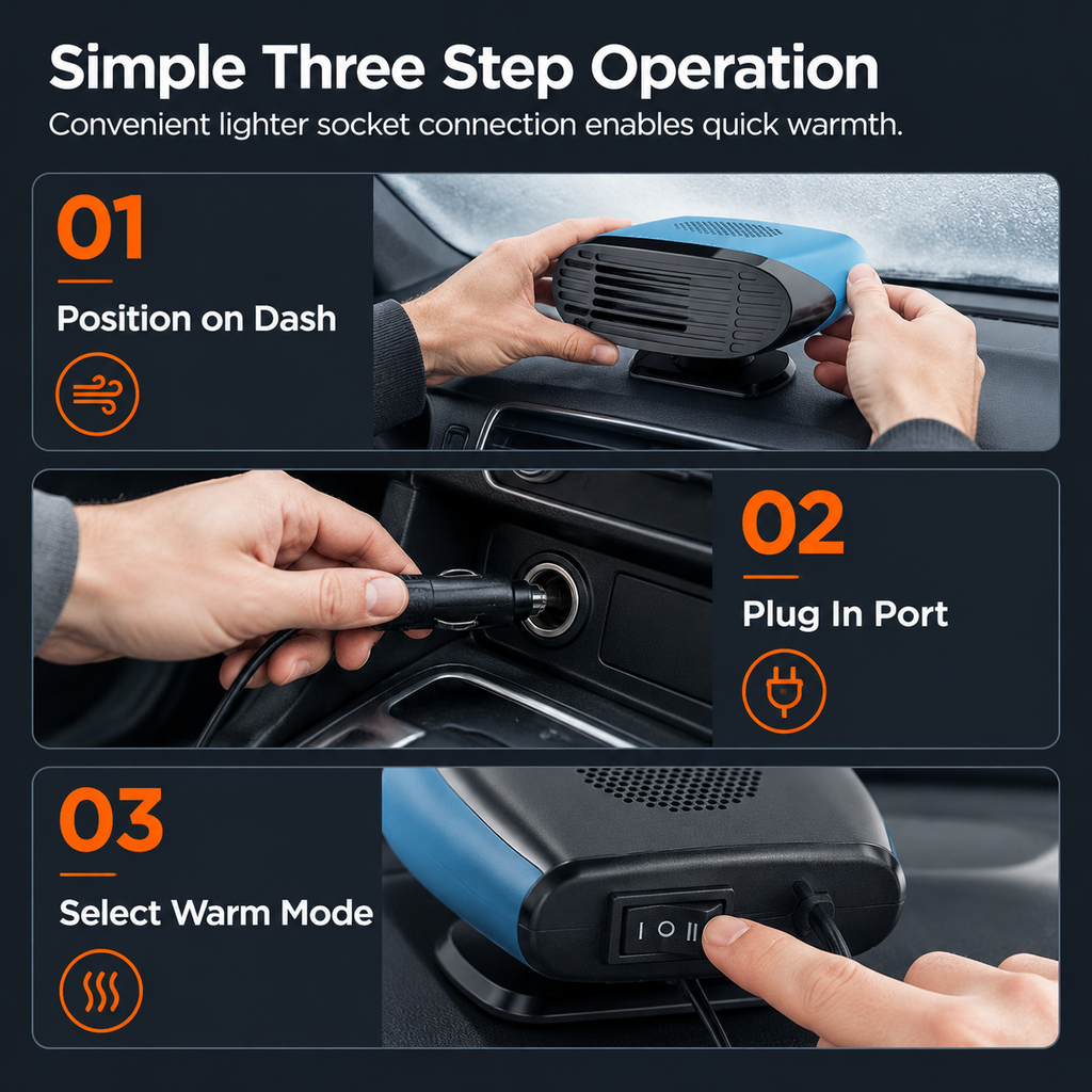 Defrost Your Windshield Instantly! 12V/24V Car Heater Fan