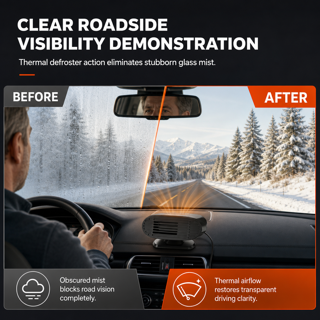 Defrost Your Windshield Instantly! 12V/24V Car Heater Fan