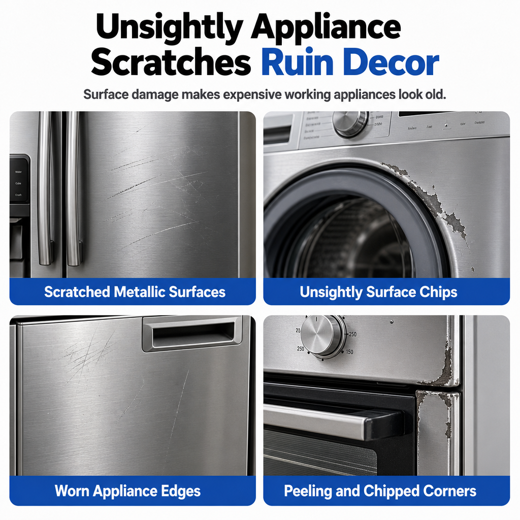 Restore Appliance Scratches Instantly! Silver & Black Repair Paste