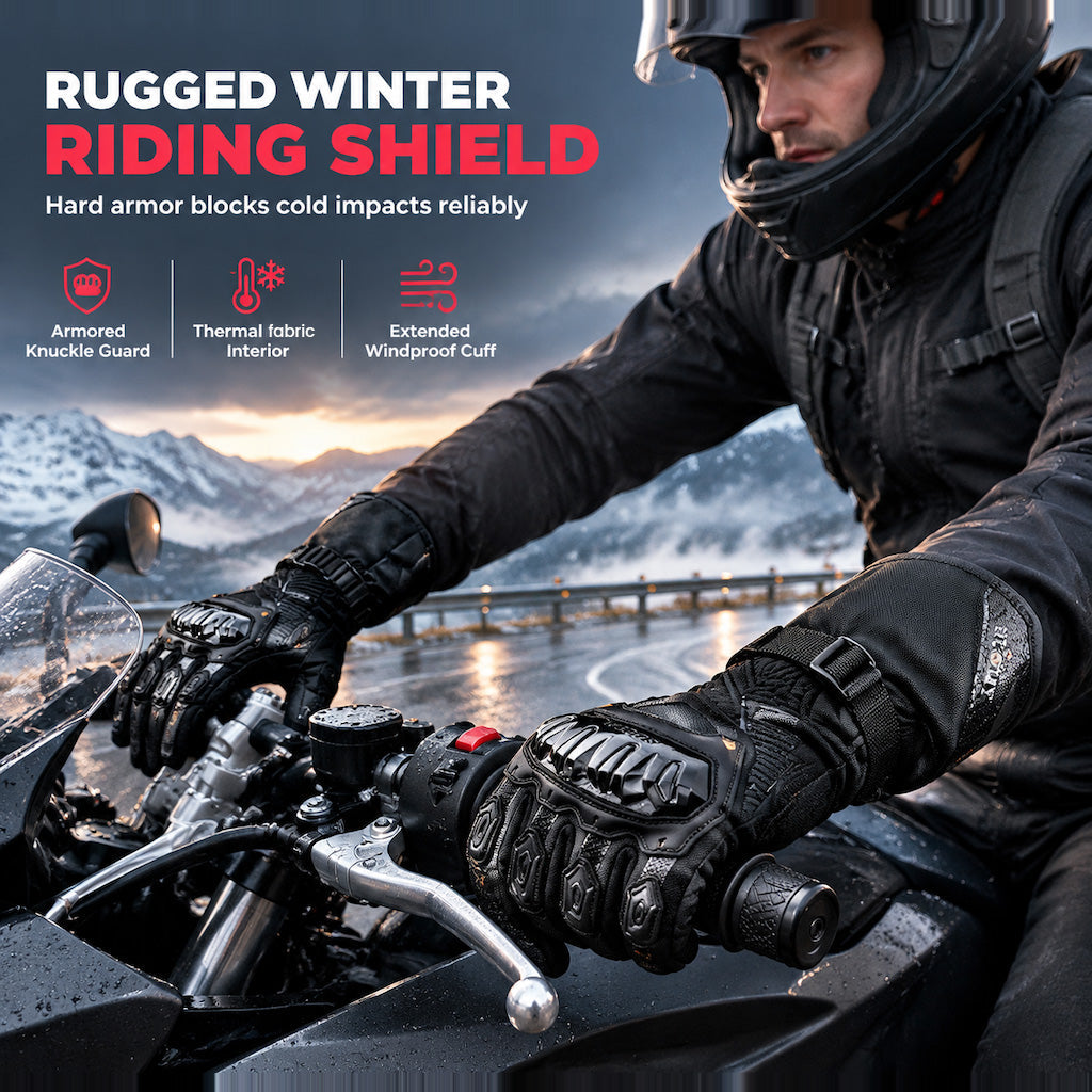 Ride Warm & Dry Instantly! Waterproof Insulated Motorcycle Gloves