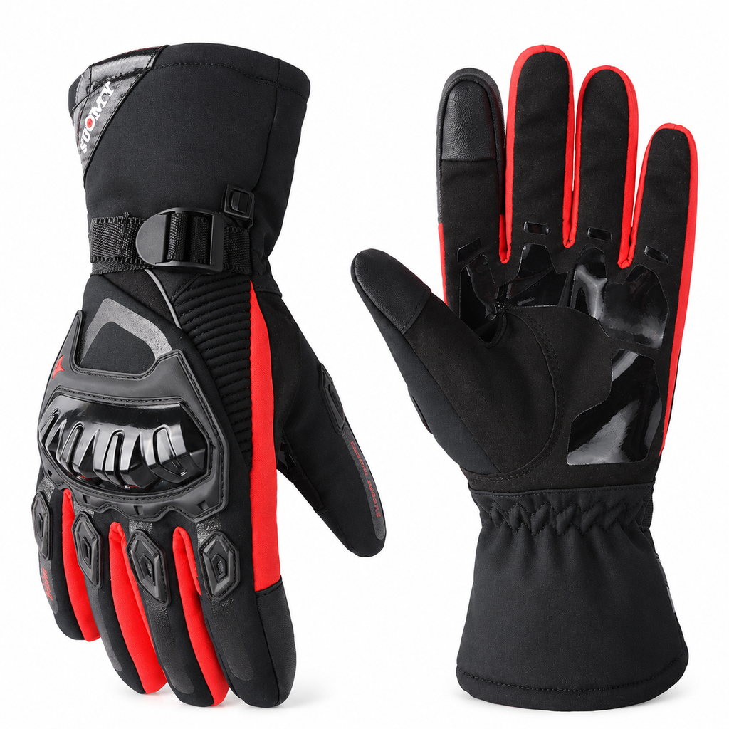 Ride Warm & Dry Instantly! Waterproof Insulated Motorcycle Gloves