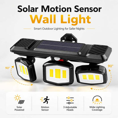 Light Up Dark Yard Instantly! Solar Motion Sensor Wall Light