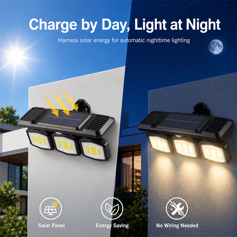 Light Up Dark Yard Instantly! Solar Motion Sensor Wall Light