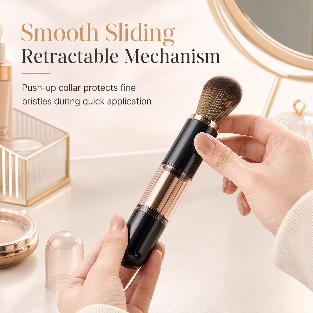 Touch Up Anywhere Instantly! 5-in-1 Retractable Makeup Brush Set