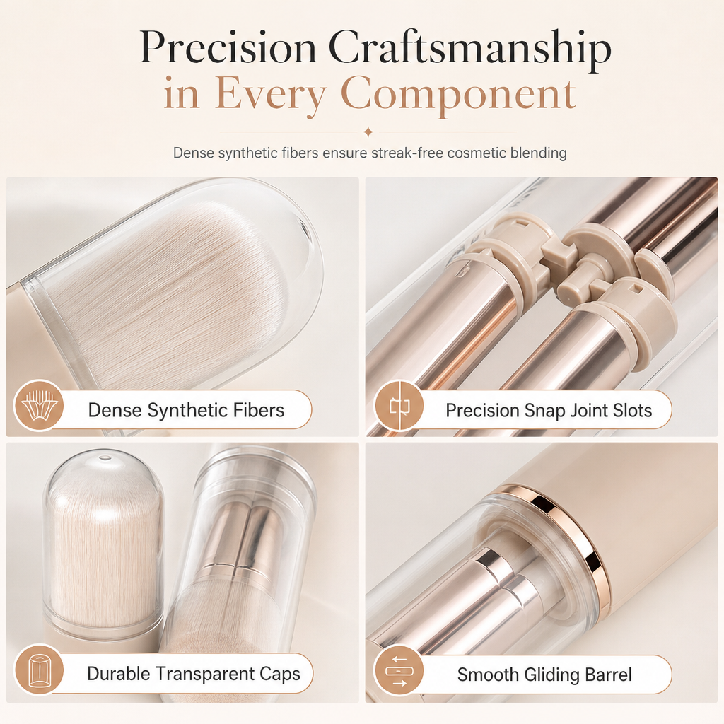 Touch Up Anywhere Instantly! 5-in-1 Retractable Makeup Brush Set