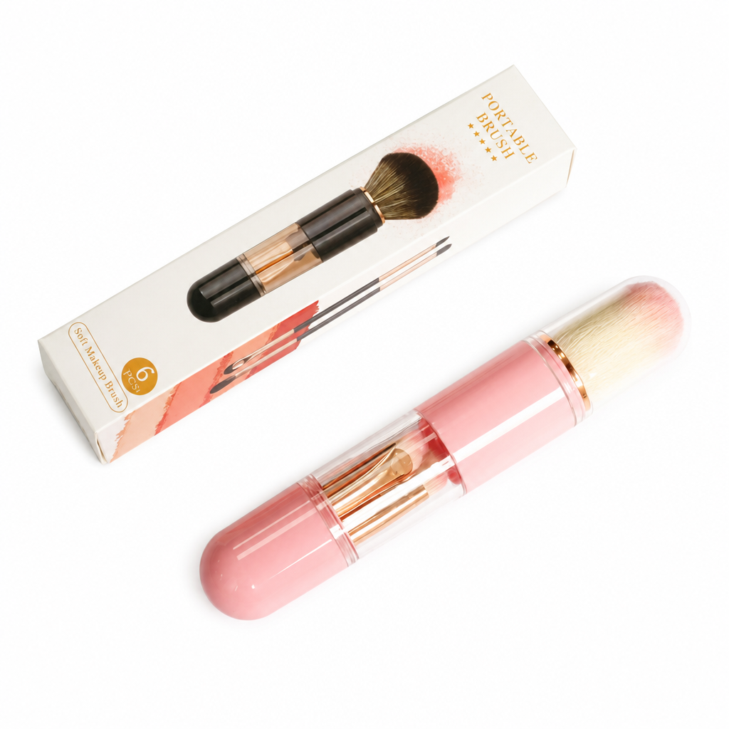 Touch Up Anywhere Instantly! 5-in-1 Retractable Makeup Brush Set