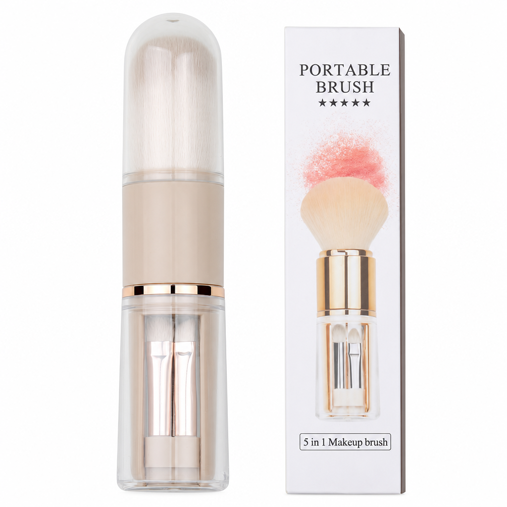 Touch Up Anywhere Instantly! 5-in-1 Retractable Makeup Brush Set