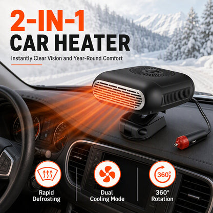 Defrost Windshield Instantly! 12V Portable Car Warm Air Blower Fan