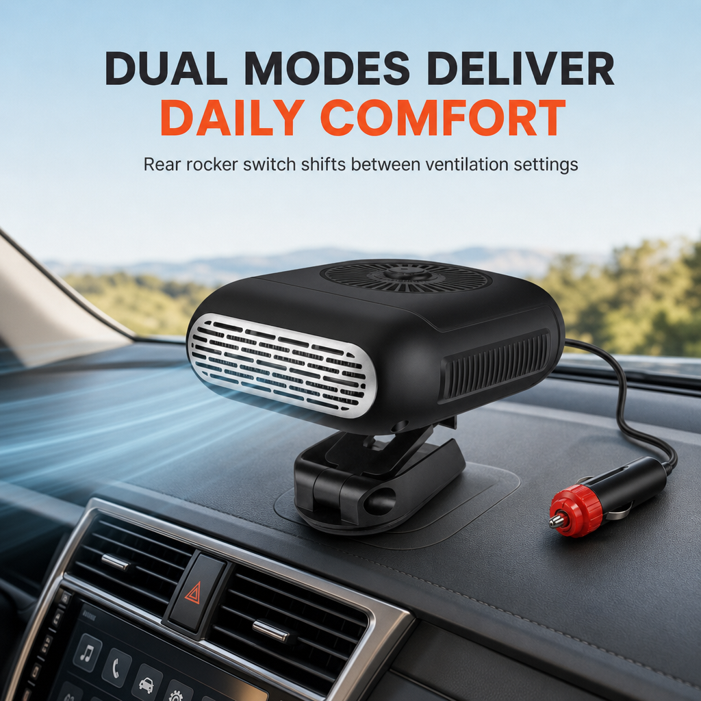 Defrost Windshield Instantly! 12V Portable Car Warm Air Blower Fan