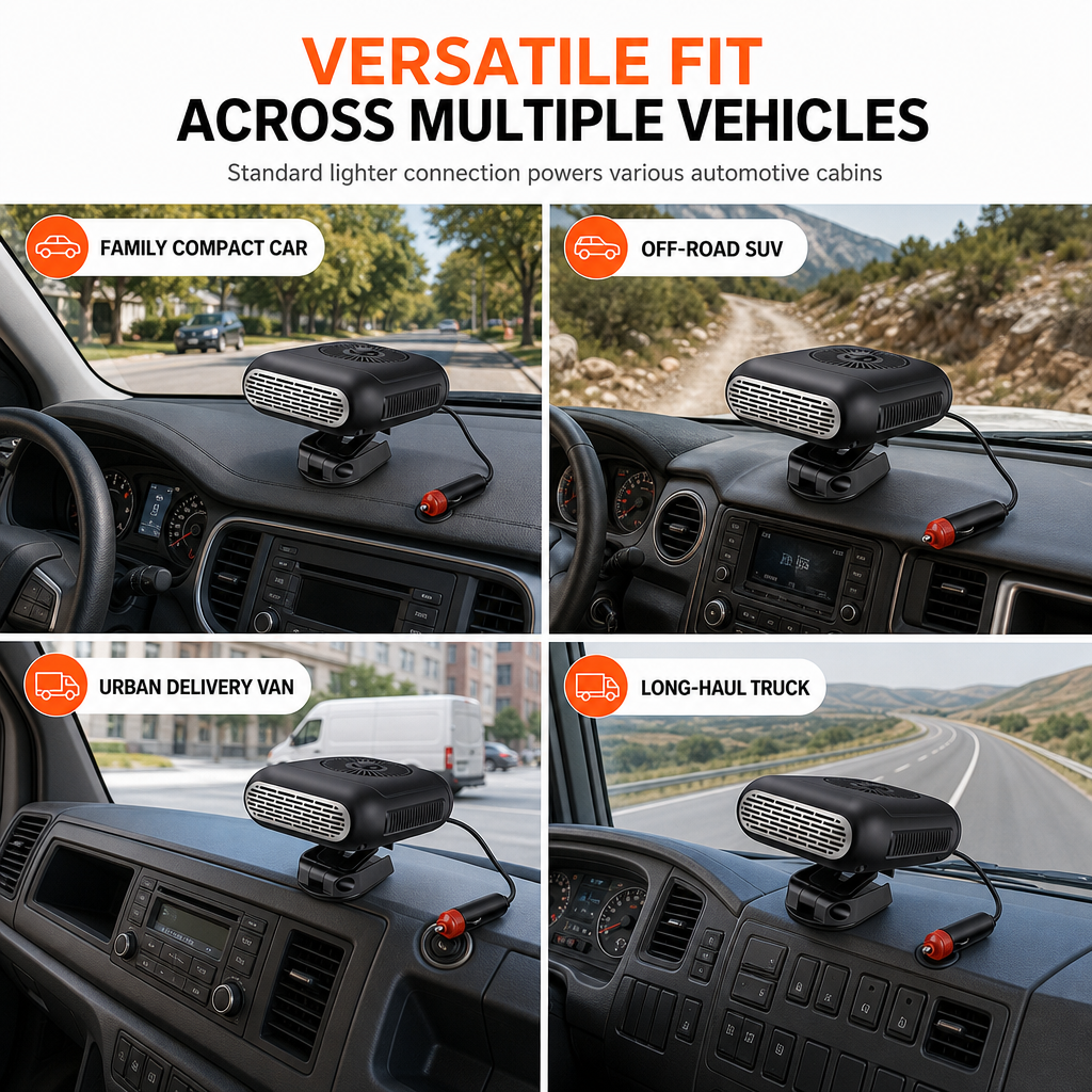 Defrost Windshield Instantly! 12V Portable Car Warm Air Blower Fan