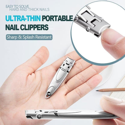 Clip Nails Anywhere Instantly! Ultra-Thin Folding Nail Clippers