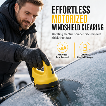 Defrost Windshields Instantly! Motorized Rotary Ice Scraper