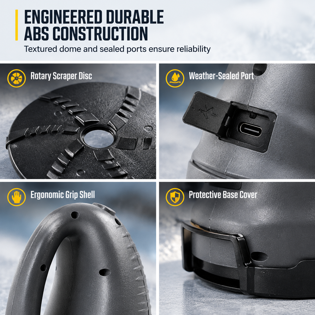 Defrost Windshields Instantly! Motorized Rotary Ice Scraper