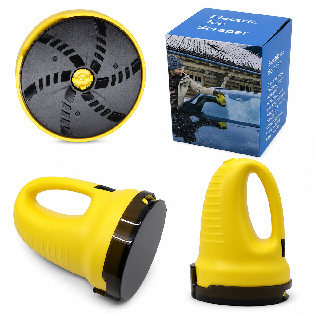 Defrost Windshields Instantly! Motorized Rotary Ice Scraper